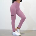 thumbnail image 3 of Womens High Waist Yoga Pants with Zipper Pocket Slim Fitted Stretchy Workout Leggings Casual Athletic Sportswear Pinky M, 3 of 5