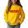 thumbnail image 2 of HXWCHs Kids' girls' casual sweatshirts for everyday wear Girls Long Sleeve Letter Print Sweatshirt Pullover top with Cute Design for Children Yellow 4-5 Years, 2 of 5