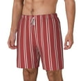 thumbnail image 2 of Uemuo Stripes Red White Pattern Mens Swim Trunks Quick Dry Board Shorts with Mesh Lining, Stretch Beach Shorts Quick Dry No-Chafing Board Shorts-Large, 2 of 9