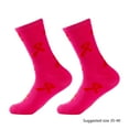thumbnail image 3 of Yokua Pink Ribbon Breast Cancers Awareness Socks Pink Ribbon Crew Socks for Womens, 3 of 20