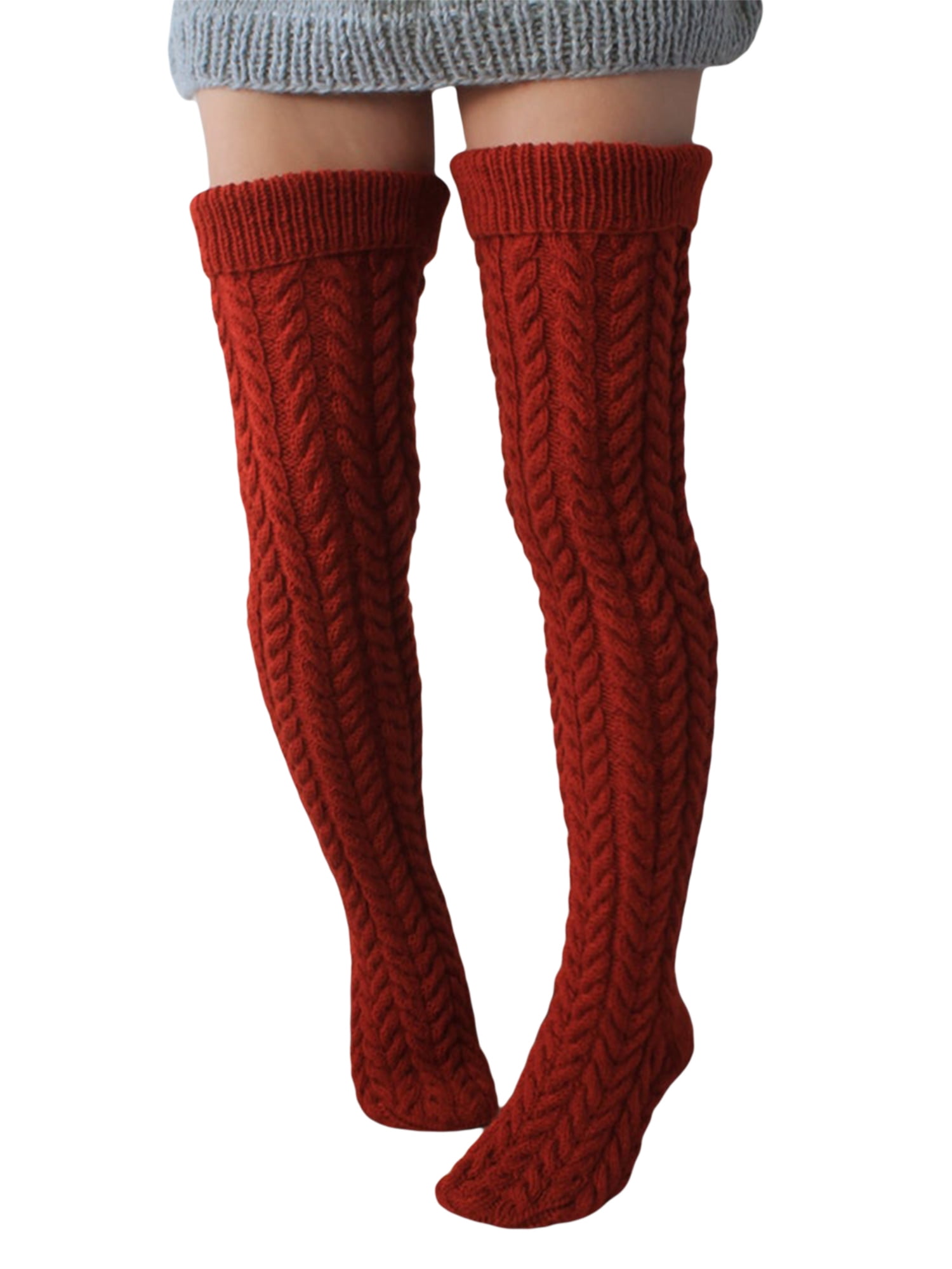 Women Cable Knit Extra Long Boot Socking Over Knee Thigh High