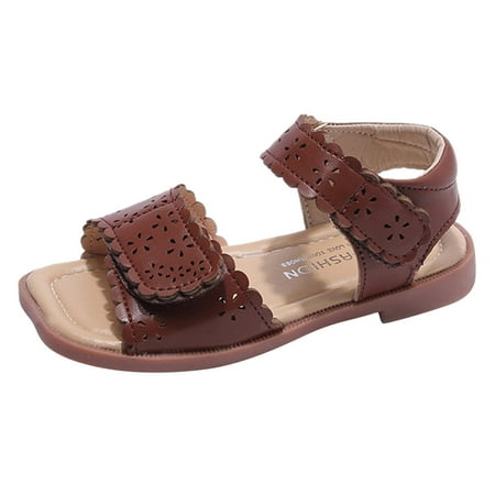 

NIUREDLTD Children Sandals Fashion Baby Open Toe Princess Shoes Soft Soled Cut Out Beach Sandals Size 26