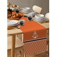 thumbnail image 6 of Orange Morocco Table Runner 90 Inches Long for Dining Table Decor,Nautical Anchor Stripe Modern Geometric Burlap Linen Farmhouse Table Runner Coffee Table Runners Dresser for Kitchen Party Holiday, 6 of 8