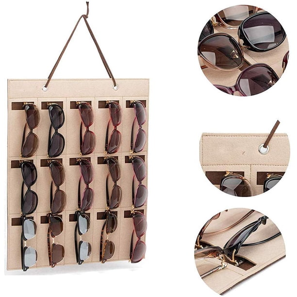 Gafas De Sol Colgantes Montado En La Pared 15 Ranuras Gafas Organizador De Almacenamiento Titular seitruly HA043160-01