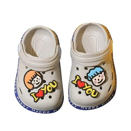 

Kids Clogs Slippers Sandals Girls Boys Garden Mesh Slipper Summer Beach Pool Slippers Clogs & Mules Non-Slip（GREY，130MM）