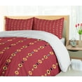 thumbnail image 5 of Ambesonne Cultural Duvet Cover Sets, Beads on Vertical Stripes, 2-King, Vermilion Multicolor, 5 of 7