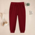 thumbnail image 2 of Gibobby Boys Pants Toddler Boys Pants Lightweight Trousers 12 Months 2T 3T 4T 5T Kids Winter Casual Solid Sweatpants With Drawstring Toddler Pull On Pants(5-6 Years,Wine), 2 of 5