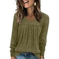 thumbnail image 2 of Enjoytime Womens Winter Tops Dressy Casual Solid Color Long Sleeve Knit Blouses Crew Neck Fall Winter Dressy Shirts 2025, 2 of 7