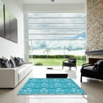 thumbnail image 6 of Ahgly Company Indoor Rectangle Patterned Bright Turquoise Blue Area Rugs, 2' x 5', 6 of 6