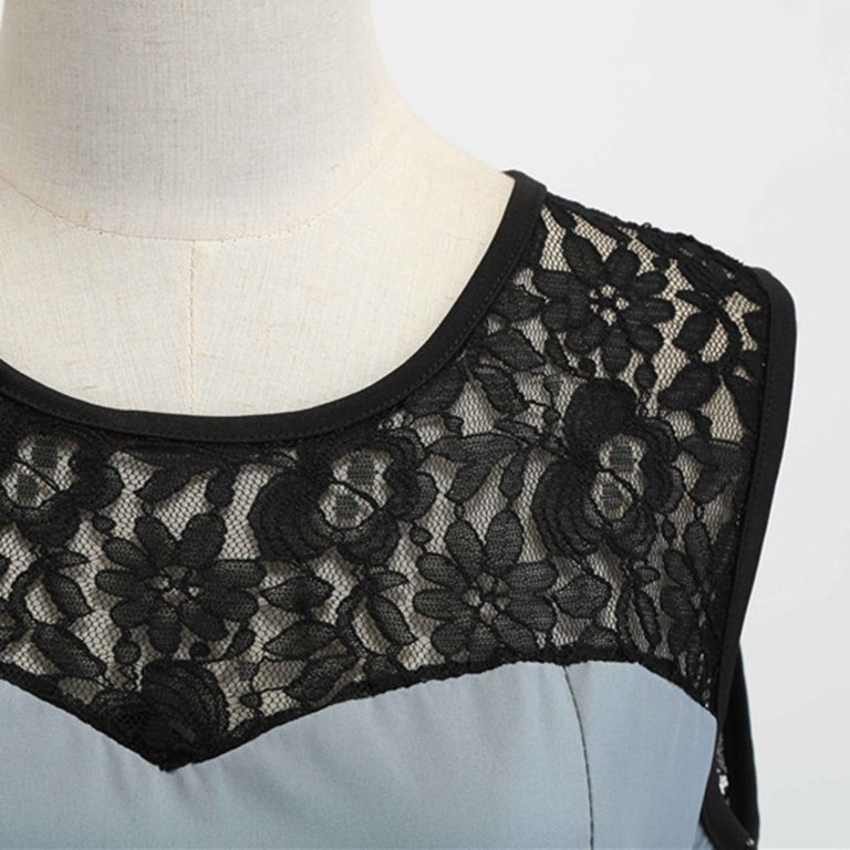 chinese dress ladies 1950s Mort Mogel Black Lace & Charcoal Grey Net Full Skirt Cocktail / –  Basha Gold
