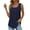 Navy, variant on Yubnlvae Women's Tank Top 2025 Summer Loose Fit Pleated Square Neck Sleeveless Flowy Curved Hem Cotton Tee - Purple/Light Blue/Navy/Red/Orange - S/M/L/XL/XXL/XXXL (Red | XXL)