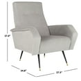 thumbnail image 5 of SAFAVIEH Aida Velvet Retro Mid-Century Accent Chair Grey, 5 of 7