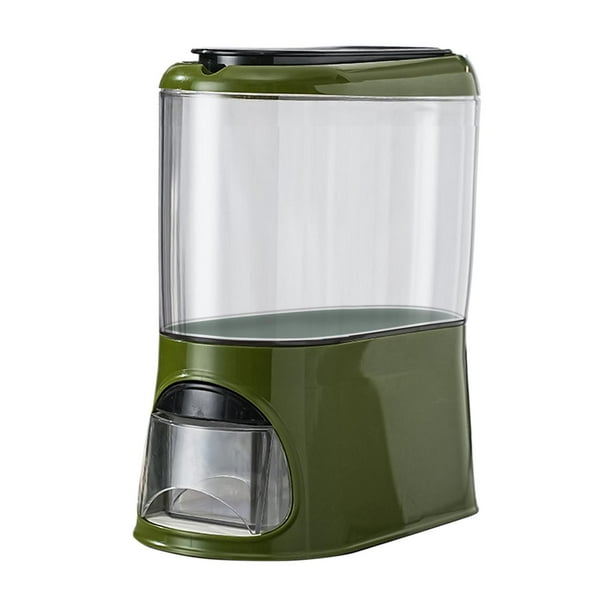 Contenedor para almacenar arroz y cereales. Ahorra espacio y es resistente a la humedad. verde