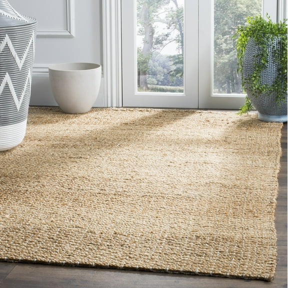 SAFAVIEH Natural Fiber Garrett Braided Jute Area Rug, Natural, 6' x 9'