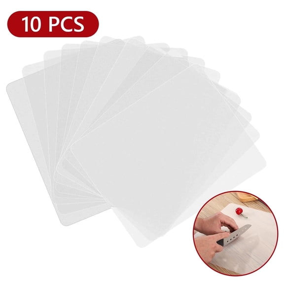 Hengbo 10 Pcs Clear Plastic Placemat Translucent Plastic Placemats 16 x 12 inch Placemats for Outdoor Indoor Clear