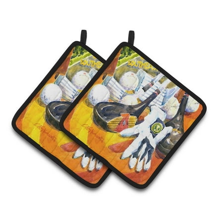 

Carolines Treasures 6070PTHD Golf Clubs Ball and Glove Pair of Pot Holders 7.5HX7.5W multicolor