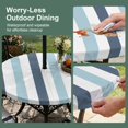 thumbnail image 5 of Round Outdoor Tablecloth with Umbrella Hole and Zipper, Blue Aqua Striped Tablecloth with Elastic Waterproof, Farmhouse Stripe Art Patio Table Covers for 36" - 44" Picnic Pool Tables, 5 of 9