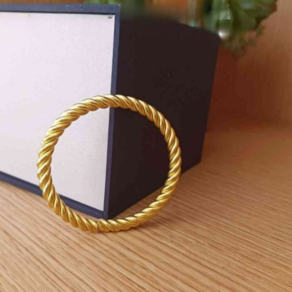 Metaljc Pure Copper Twisted Bangle Bracelet - Solid Copper Cuff for Men Women, Fashion Jewelry Gift