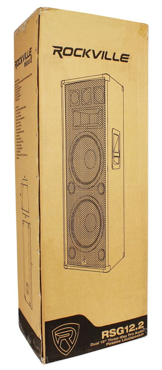 Rockville RSG12.2 Dual 12” 2000 Watt 3-Way 8-Ohm Passive DJ/Pro Audio PA Speaker