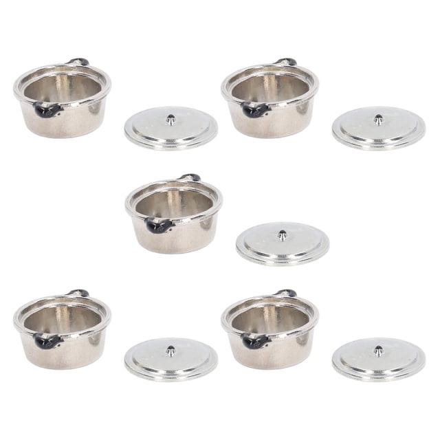 Accesorio para casa de muñecas BuyWeek Juego de 5 Mini ollas para sopa