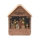 thumbnail image 1 of Figuras de casa de nieve navideñas, decoración con luz cálida, cabaña de troncos brillante para Color madera, 1 of 9