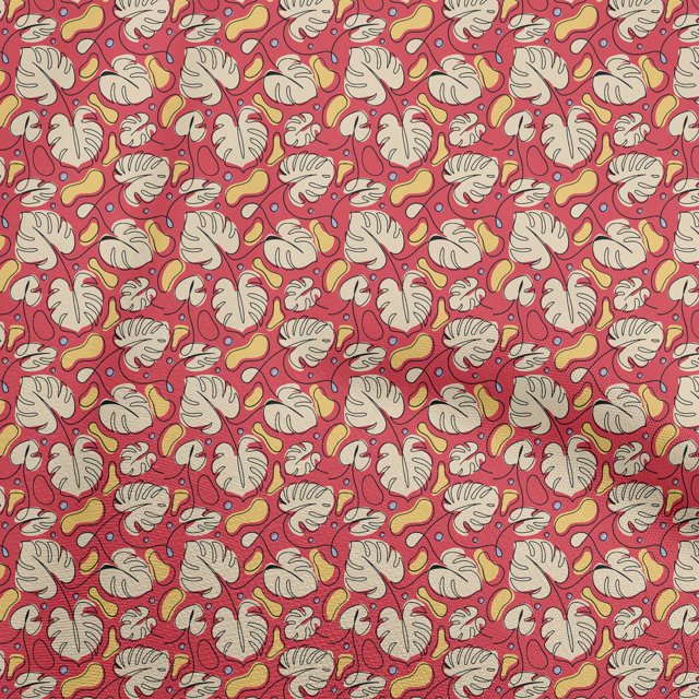 oneOone Cotton Cambric Red Fabric Ocean Underwater Life Craft Projects Decor Fabric Printed By The Yard 56 Inch Wide