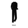thumbnail image 4 of Minnieouse Conjunto de ropa interior para mujer, Color sólido, cuello medio alto, calzoncillos largos térmicos para mujer, ropa de fondo Ropa interior Negro, 4 of 6