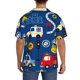 thumbnail image 3 of Balery Animals Rescue Team Camisa Casual de Manga Corta con Botones para Hombre, Texturizada, Estilo Cubano, para Playa, Verano-Large, 3 of 5