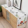 thumbnail image 4 of Mushroom Table Runner - 60 Inch Long, Kitchen Dining Table Runner Dresser Scarves, Butterfly Botanical Star Country Plant White Farmhouse Decor for Coffee Tables Wedding Party Banquet, 4 of 8
