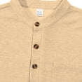 thumbnail image 6 of Men's Short Sleeve Casual Shirt, Solid Color Stand Collar, 3-Button Versatile Summer Top, 6 of 7