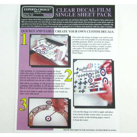 - Clear Inkjet Decal Sheet Single Pack Bare Metal Foil