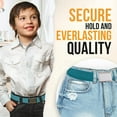 thumbnail image 6 of Hold'em Elastic Belt for Toddler Unisex Kids with Silver Square Buckle - Teal, 6 of 6