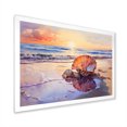 thumbnail image 2 of Designart "Coastal Treasures Sunset Seashell Collection I" Coastal Framed Wall Art Decor - Coastal Blue Coastal Beach Entryway Framed Wall Art Print, 2 of 6