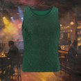 thumbnail image 2 of YAYUBA Men's Sequin Sleeveless Tank Top Sparkly Rave Metallic T-Shirt, Dark Green, M, 2 of 4
