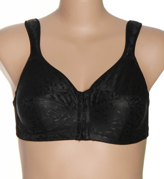 Just My Size 1107 Womens Front Close Wirefree Bra Black Size 44C