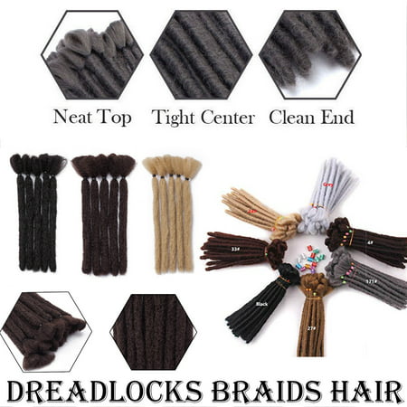 S-noilite 6” Dreadlock Extension Handmade Dread Synthetic Soft Fax Locs Crochet Twist Braiding Reggae Hair Hip-Pop Hair Box Braiding For Men Natural (Best Size Locs For Fine Hair)