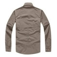 thumbnail image 3 of IROINNID Shirt with Pocket for Men Long Sleeve Turndown Quick-drying With Buttons And s Coat,Khaki, 3 of 8