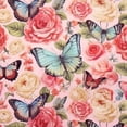 thumbnail image 6 of HAOXIT Floral Vintage Round Tablecloth Washable Polyester Trim, Spring Butterfly Leaves Kitchen Circle Table Cloth Cover for Party Dinning Tabletop Wedding Home Decor, 6 of 8