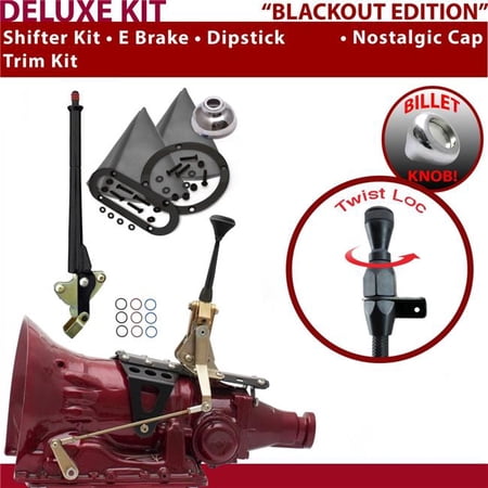 American Shifter TH350 Shifter Kit Black 6 in. E Brake Trim Kit Dipstick for EC532