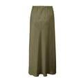 thumbnail image 5 of Green Skirts for Women Spring Summer Skirts Satin Skirt High Waisted Maxi Cocktail Party Wedding A Line Long Skirts Maxi Skirt, 5 of 5
