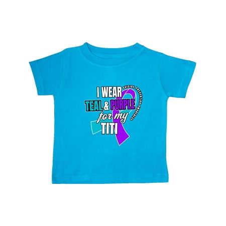 

Inktastic Suicide Prevention I Wear Teal and Purple for My Titi Gift Baby Boy or Baby Girl T-Shirt