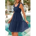 thumbnail image 6 of PRETTYGARDEN Womens Trendy Mini Summer Dresses Sleeveless Tulle Ruffle Square Neck Tiered Smocked Beach Vacation Dress, 6 of 9