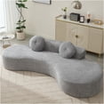 thumbnail image 4 of JERFIT Modern Curved Cloud Couch Sofa, 3-4 Seater Upholstered Sectional with Pillows, Anti-Wrinkle Point Corduroy, Gray, 4 of 10