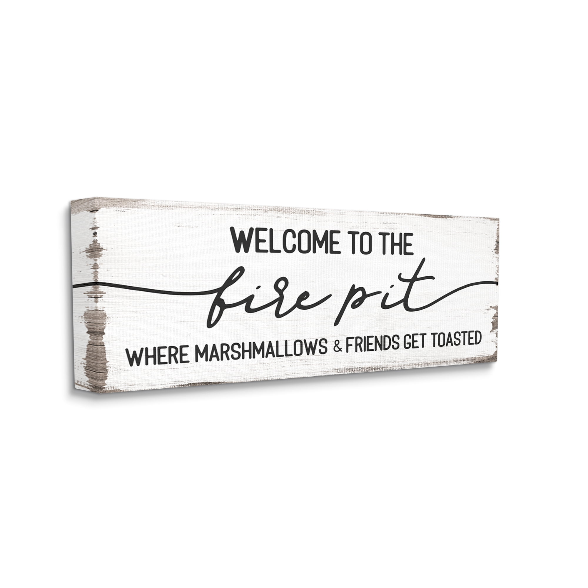 Stupell Industries Welcome Fire Pit Humorous Friends Camping Rustic Sign Graphic Art Gallery Wrapped Canvas Print Wall Art, Design by Daphne Polselli