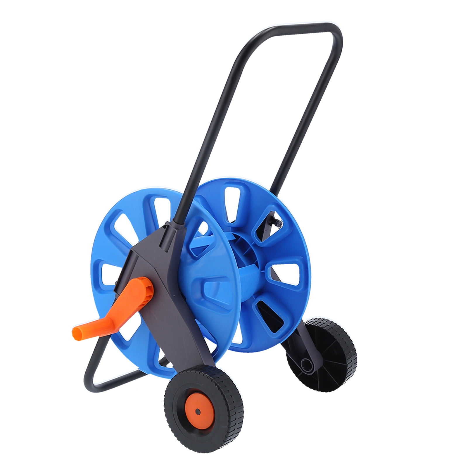 YAHHU Portable Garden Hose Reel Cart Heavy Duty Hand Push Water Pipe Storage Rack Organizer for G1/2 50m Tube 164ft / 50m Capacity for Lawn Yard Garden