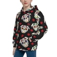 thumbnail image 2 of Picia PUG Pattern Youth Hoodie - Warm Pullover Sweatshirt with Kangaroo Pocket, Ideal for Boys and Girls-Medium, 2 of 6
