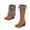 Brown, variant on Fesfesfes Tall Boots For Women Slip-on Thick Wedge Heels High Heels Solid Color Winter Warm Knee High Round Toe Thick Fleece Snow 43(US:9.5)