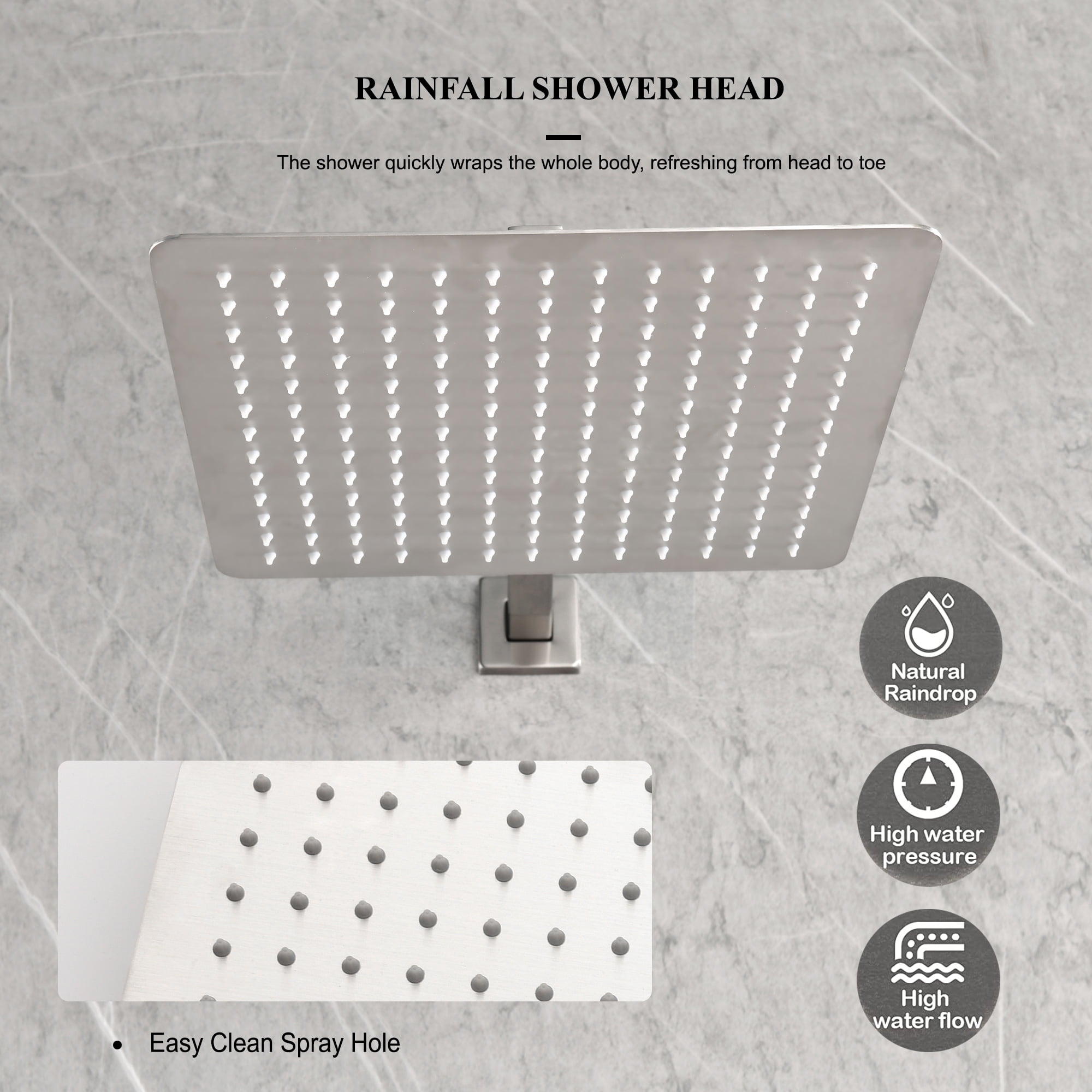 10 Inch Bathroom Rain Shower System Set Wall Mount, Rainfall Shower Head with Handheld