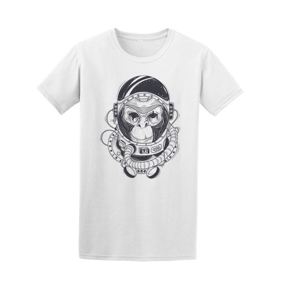 Hand Drawn Monkey Astronaut Tee Men's -Image by Shutterstock