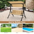 thumbnail image 6 of Costway 3-Seat Outdoor Porch Swing Adjustable Canopy Padded Cushions Steel Frame Beige, 6 of 10